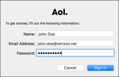 install aol email in outlook for mac